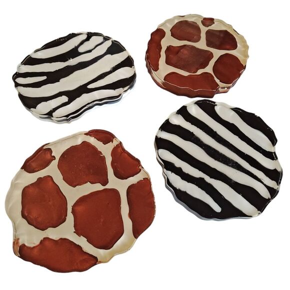 Hand-painted Ceramic Mug (13.66oz) Penguin & Animal Print Coaster Set Coffee Tea - Picture 3 of 4